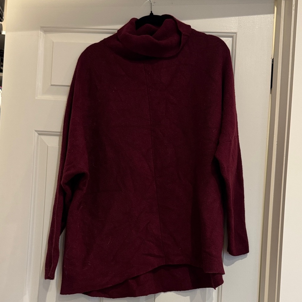 Women's Burgundy Turtleneck Sweater
